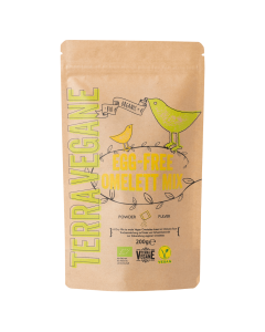 Bild på Terra Veganes äggfria omelettmix-produktens framsida
