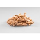 Bild på de torkade sojastrimlorna i en liten hög